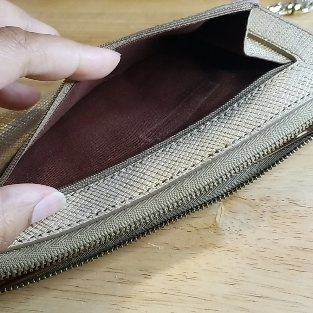 Fossil Wristlet Clutch Genuine Leather Retro Y2K Wallet Collectible